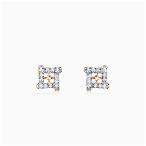 Shop Gold Square Sensation Diamond Studs Online | GIVA Jewellery – Heer ...