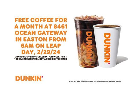 Dunkin Grand Re-Opening Easton, 8461 Ocean Gtwy, Easton, MD 21601-7151 ...