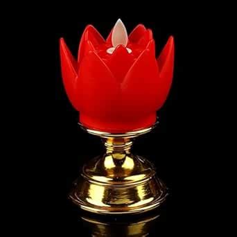 Buy Infispace Acrylic Battery Operated Lotus Flower Shaped Flameless ...