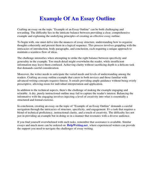 Example of An Essay Outline | PDF | Noumenon | Dominance (Genetics)