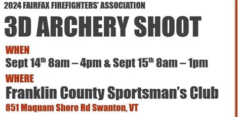 2024 Fairfax Firefighters Association 3D Archery Shoot, Sportsman's ...