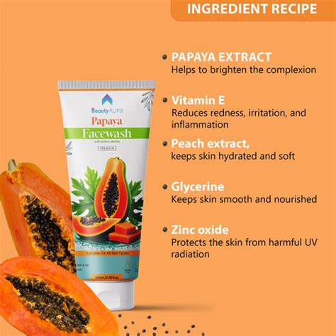 Papaya Face Wash for Glowing Skin | Tan Removal & Brightening Cleanser ...