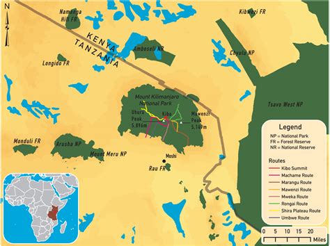 Map Of Mount Kilimanjaro In Africa