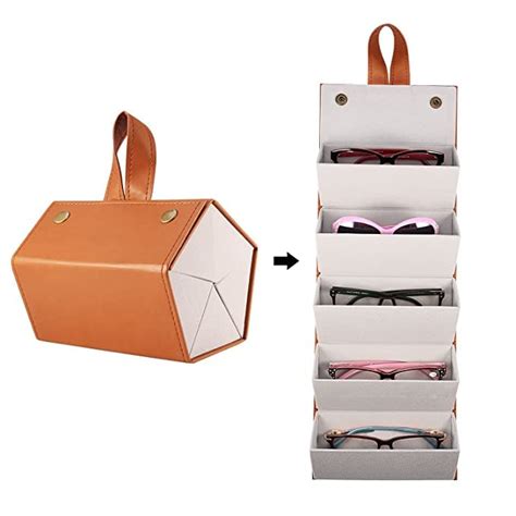 Buy Finalize Sunglasses Organizer 5 Slots Compact Travel Glasses Case ...