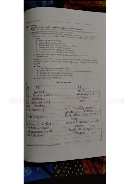 Image result for Msbte Software Testing Solved Manual