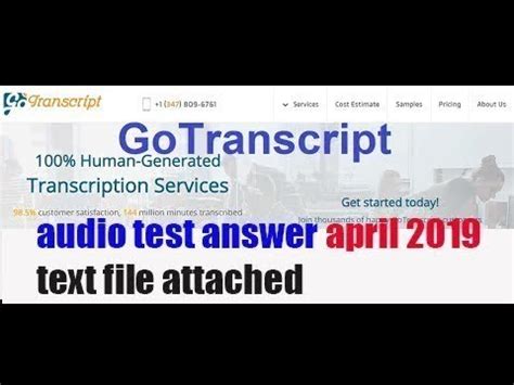 Image result for Go Transcript Audio Test Answer