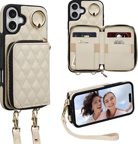 Amazon.com: Keallce Case for iPhone 16 6.1'' Wallet Case, Crossbody ...