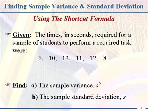 Image result for Sample Variance Shortcut Method