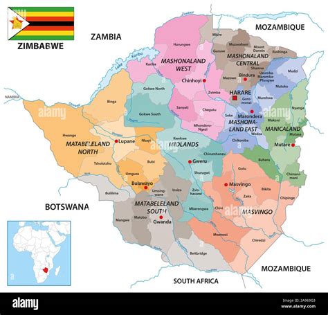 Zimbabwe political map capital hi-res stock photography and images - Alamy