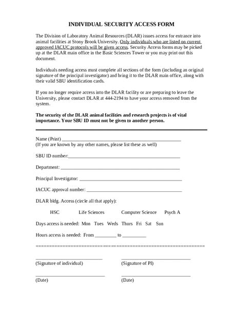 INDIVIDUAL SECURITY ACCESS Doc Template | pdfFiller