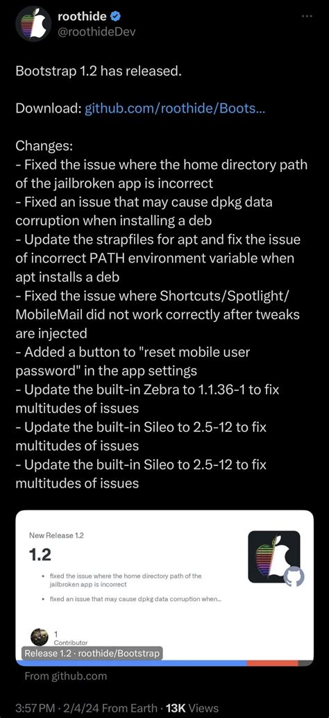 RootHide bootstrap actualizado a v1.2 con versiones más nuevas de Sileo ...