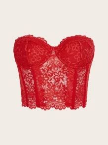SHEIN ICON Lace Bustier Crop Tube Top | SHEIN USA