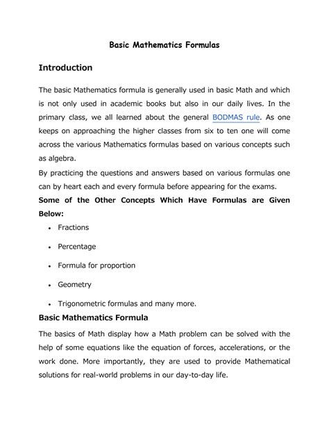 Basic Maths Formulae 的图像结果