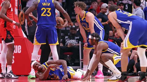 Jimmy Butler injury: Warriors guard hits floor after Rockets Amen Thompson foul | khou.com