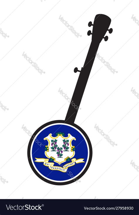 Traditional 5 string banjo silhouette Royalty Free Vector