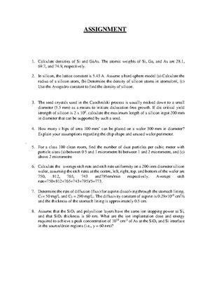 Handout IC Fabrication Technology - Page 1 of 3 BIRLA INSTITUTE OF ...