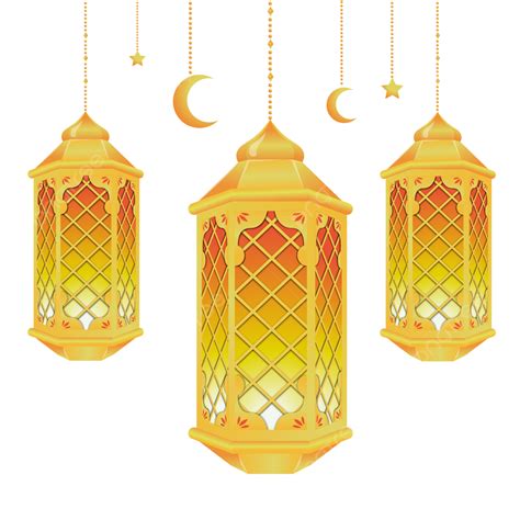 Golden Lantern Ramadan Vector, Golden Lantern, Lantern Vector, Islamic ...