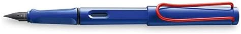 Lamy Safari Fountain Pen Medium Nib | Blue Body with Red Metal Clip ...