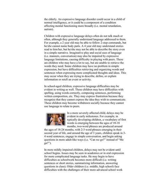 Image result for Examples of Expressive Language Disorder