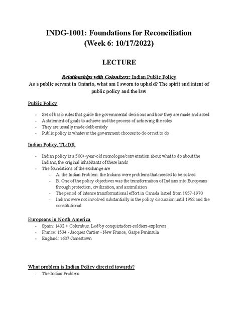 INDG-1001H - Week 6 - Relationships with Colonizers: Indian Public ...