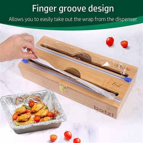 Buy 2 in 1 Food Wrap Film Dispenser with Slide Cutter, Dispenses ...