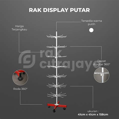 RAK DISPLAY PUTAR PRODUK AKSESORIS TIPE MATAHARI 7 SUSUN