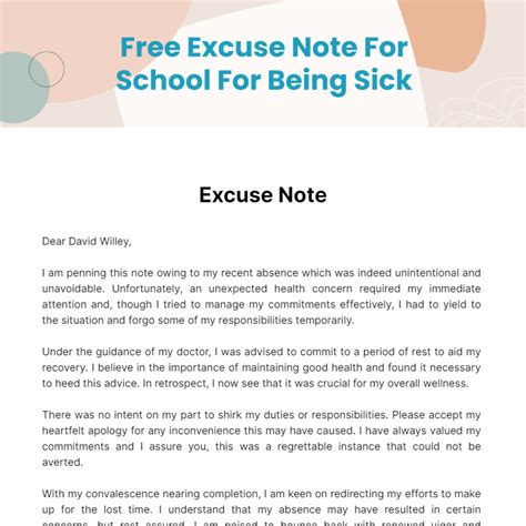 Excuse Note 的图像结果