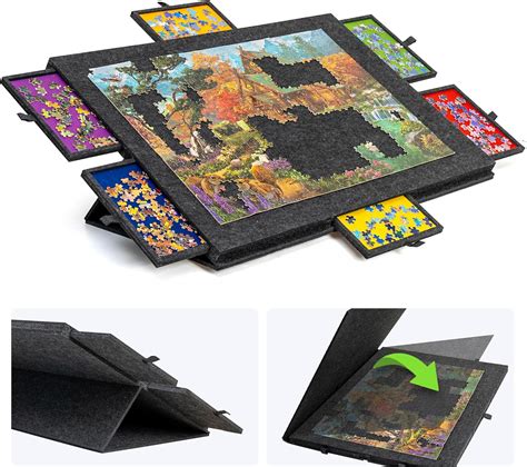 Amazon.com: Lavievert 1500 Piece Tilting Jigsaw Puzzle Board with 2-in ...