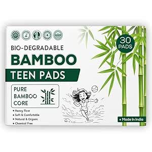 Buy ELON Teenager Girls Sanitary Pad | Box of 30 | 280mm | Pure Bamboo ...