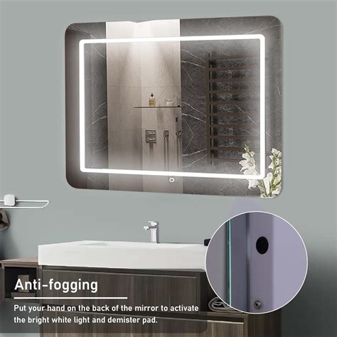 Buy Warmiehomy 700×500mm LED Bathroom Mirror with Lights Sensor Switch ...