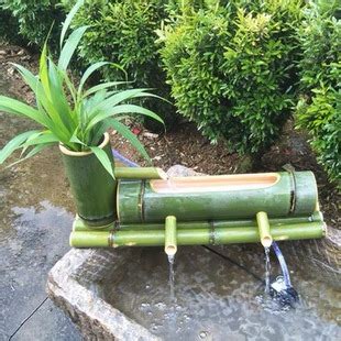 竹子水循环流水器竹筒竹排过滤竹子流水摆件竹制陶瓷石槽鱼缸喷泉-阿里巴巴