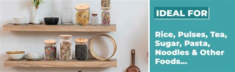 The Better Home Pack of 2 Borosilicate Glass Jars with Bamboo Lid I ...