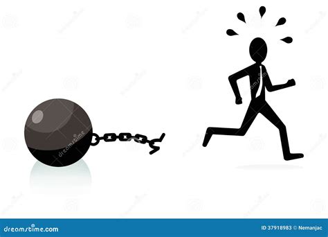Break Free Concept, Man Breaking Chains And Escaping Stock Illustration ...
