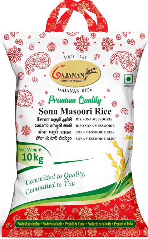Gajanan sona masoori rice 10kg – Indian Grocery Store