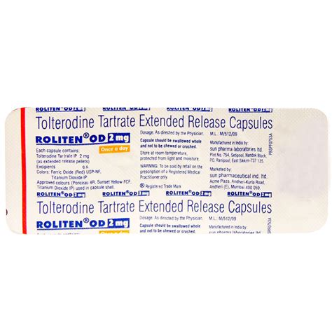 Roliten OD 2mg Capsule | Uses, Side Effects, Price | Apollo Pharmacy