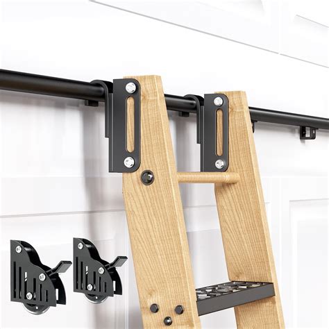 13ft Telescopic Hook On Sliding Library Ladder Hardware Includes Bottom ...