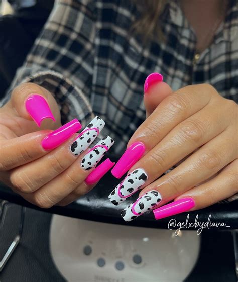 30 Best Pink Cow Print Nails Ideas - Nail Designs Daily