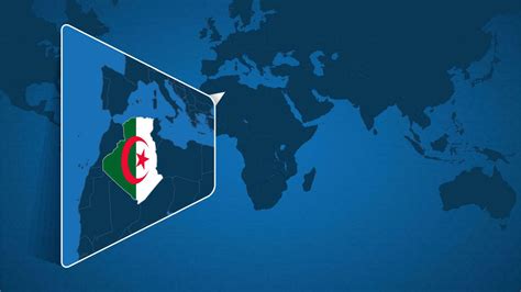 Location of Algeria on the World Map with Enlarged Map of Algeria with Flag. 23530365 Vector Art ...