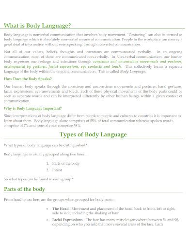 Body Language Example NPTEL 的图像结果