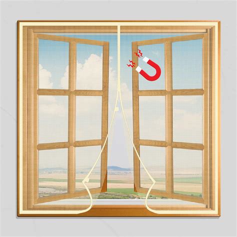 LifeKrafts Polyester Magnetic Window Mosquito Net with Self Adhesive ...