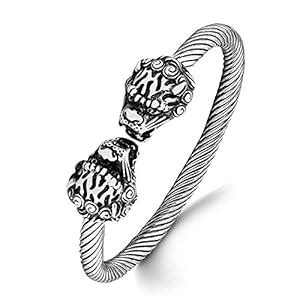 MEENAZ Jewellery Lion Face Stainless Steel Oxidized Silver Heavy ...