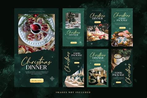 Modelo de história do Instagram do jantar de comida de Natal para ...