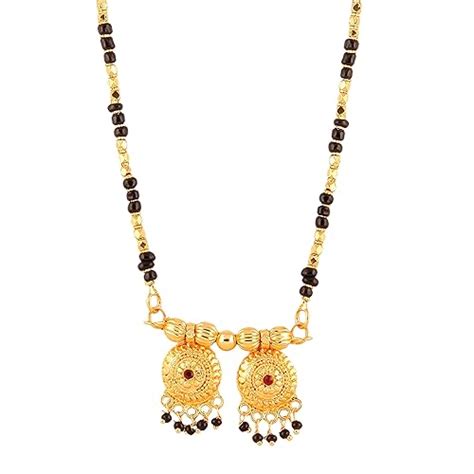 Buy MEENAZ 2 Vati Wati Mangalsutra For Women Girls Temple South Indian ...