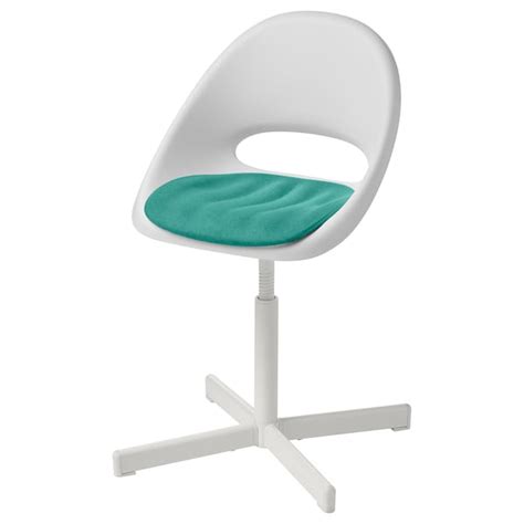 LOBERGET / SIBBEN children’s desk chair with pad, white/turquoise - IKEA