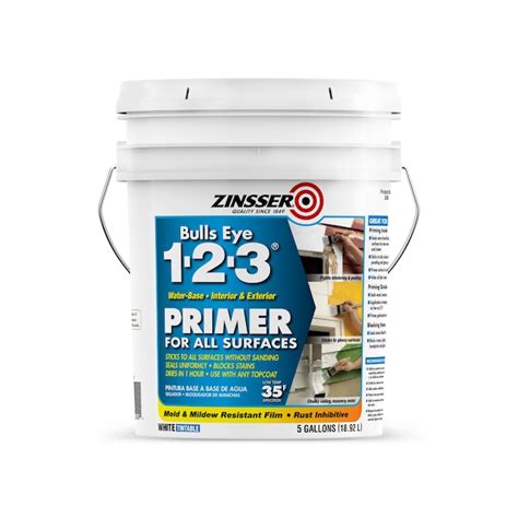 Zinsser Bulls Eye 1-2-3 Interior/Exterior Multi-purpose Water-based ...