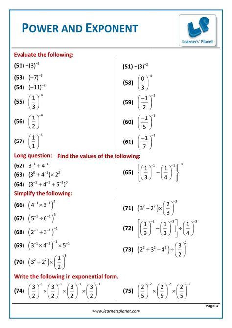 Exponents And Powers Class 8 Worksheets With Answers - Worksheets Day