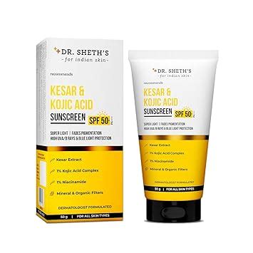 Buy Dr. Sheth's Kesar & Kojic Acid Sunscreen SPF 50+ Pa++++ |In-Vivo ...