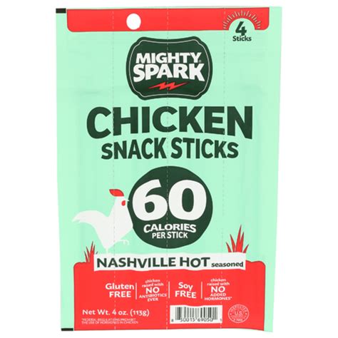 Mighty Spark Chicken Snack Sticks, Nashville Hot Seasoned