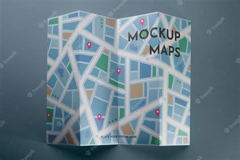 Premium PSD | Top view map on grey background