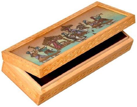 Buy VINAYAK CRAFTERS Carved Gemstone Painted Wooden Jewellery Box ...